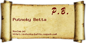 Putnoky Betta névjegykártya